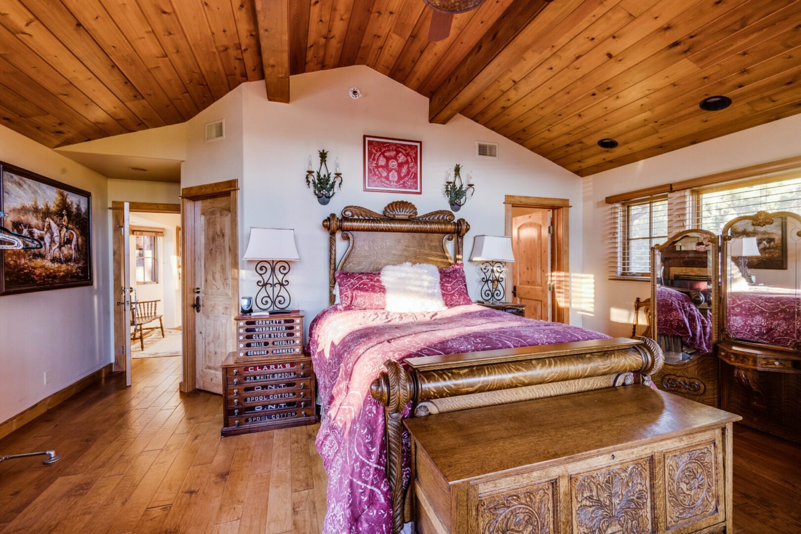 Wooden Bedroom in Ranch House